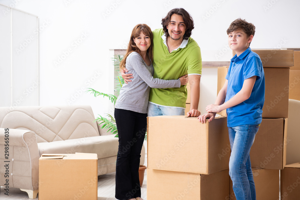 Young family moving to new flat Young family moving to new flat