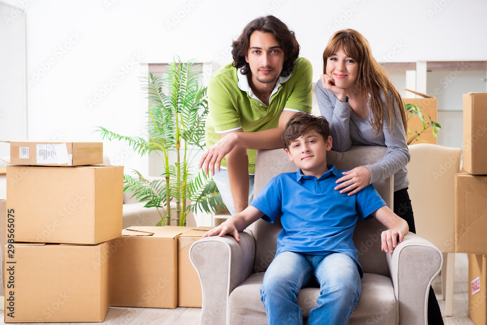 Young family moving to new flat Young family moving to new flat