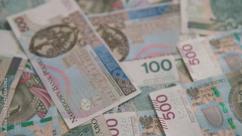 Tilt: Background from polish banknotes 100 and 500 zloty nominale Tilt: Background from polish banknotes 100 and 500 zloty nominale