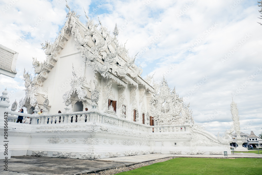 the white temple Wat Rong Khun in Chiang Rai, Thailand