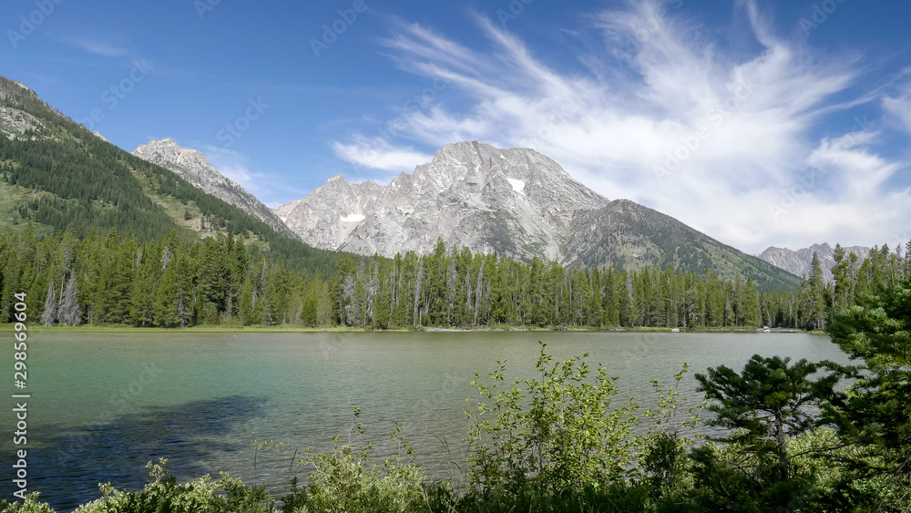 string lake and mt moran in the grand tetons national park