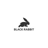 Silhouette Black Rabbit logo design inspiration - vector