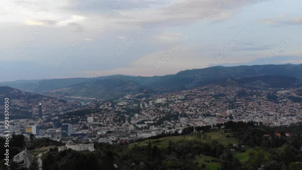 Arial view of City of Sarajevo from Trebevic mountain Arial view of City of Sarajevo from Trebevic mountain