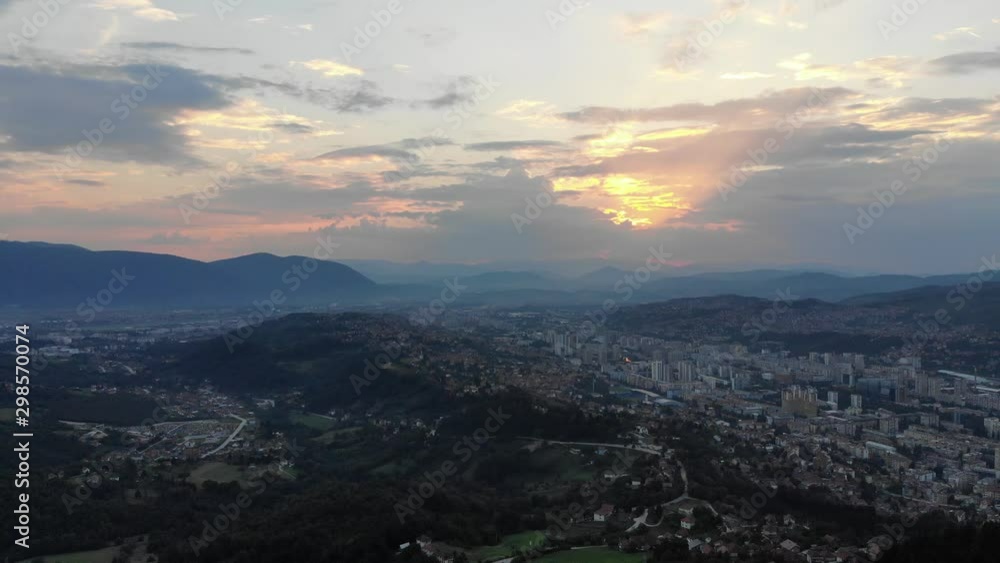 Arial view of City of Sarajevo from Trebevic mountain Arial view of City of Sarajevo from Trebevic mountain