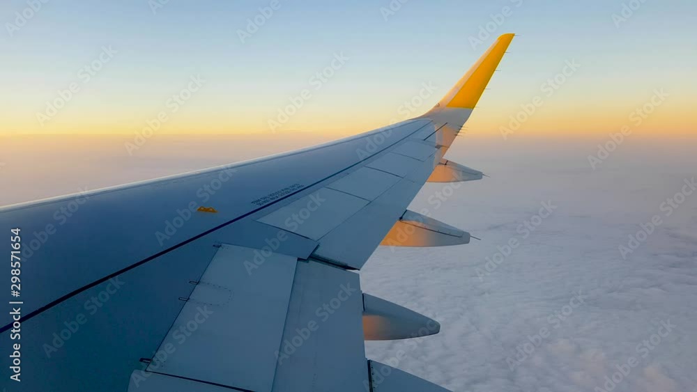 Plane windows view of sunset Plane windows view of sunset