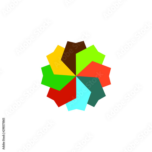 colorful abstract flower flat vector design