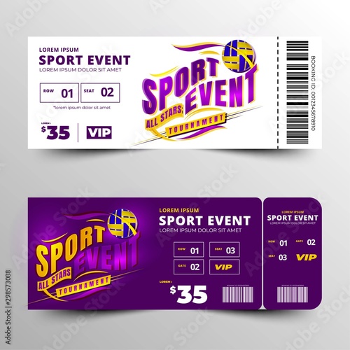 sports event ticket template design vector