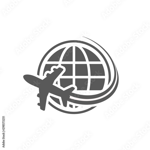 Travel the World Plane icon vector isolated on white background. airplane symbol for your design, logo, application, presentation, UI