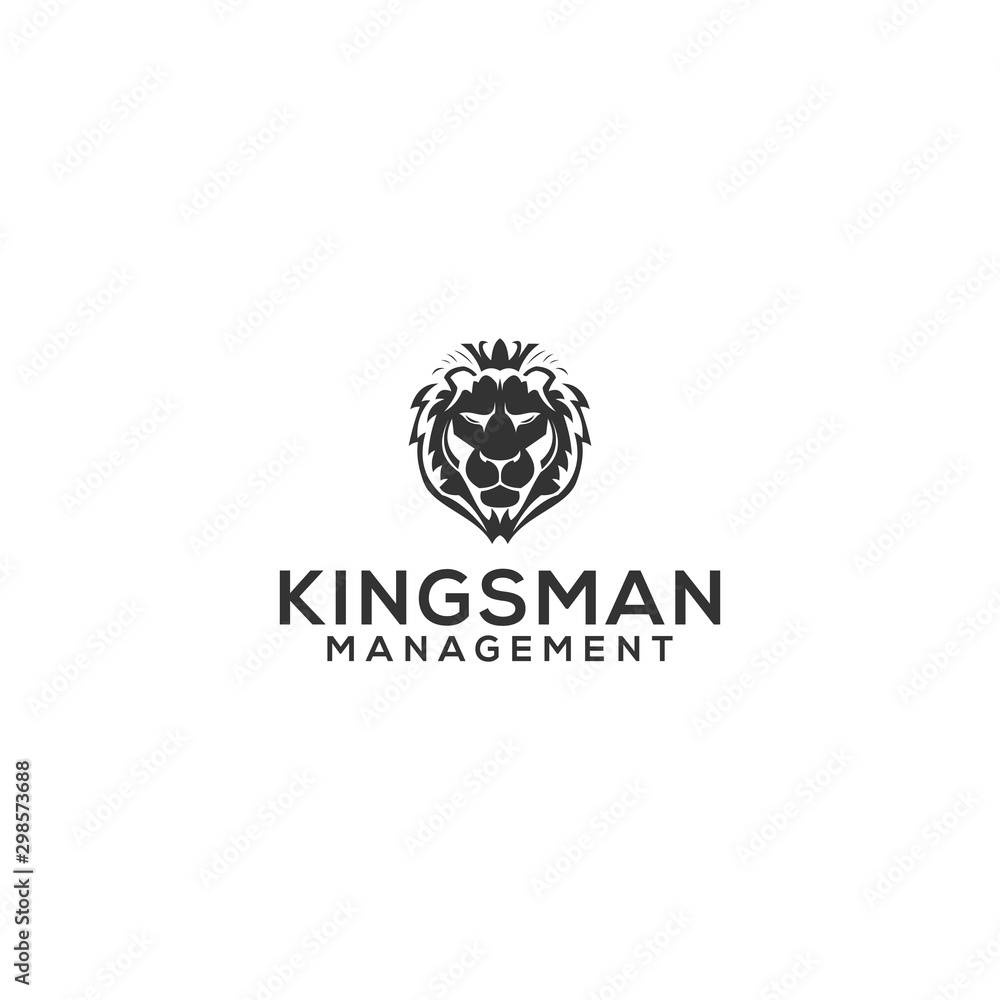 Lion King Logo / Lion head and crown vector logo design