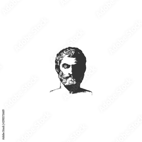 Greek Old Man Face Philosopher Logo design inspiration - vector