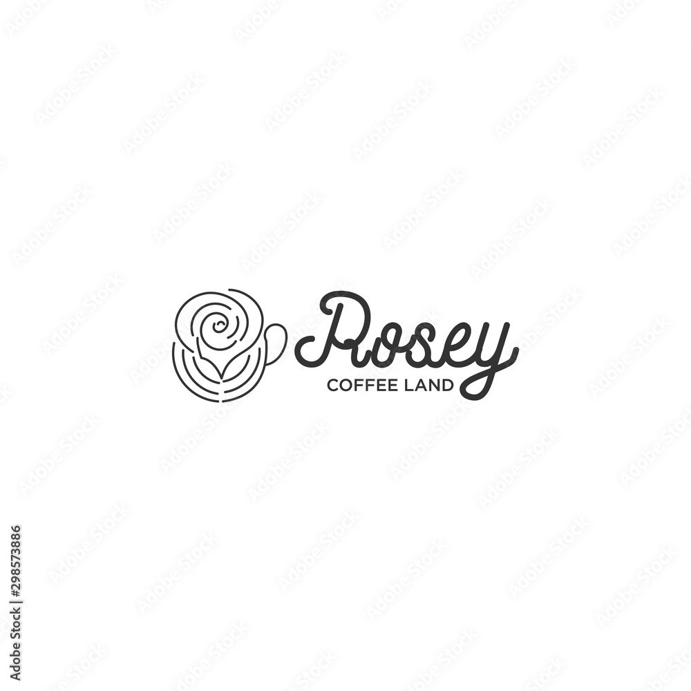 rose coffee logo design inspiration - vector rose coffee logo design inspiration - vector