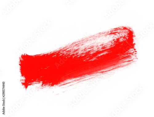 Stroke of red paint. Paint brush