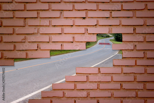 Картината върху платно deadlock with brick wall and road