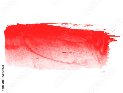 Beautiful red watercolor stroke background. Red watercolor texture. Red brush