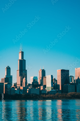 Wallpaper Mural High Blue Chicago Skyline with Lake Michigan Torontodigital.ca