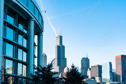 Wallpaper Mural High Blue Chicago Skyline with Lake Michigan Torontodigital.ca