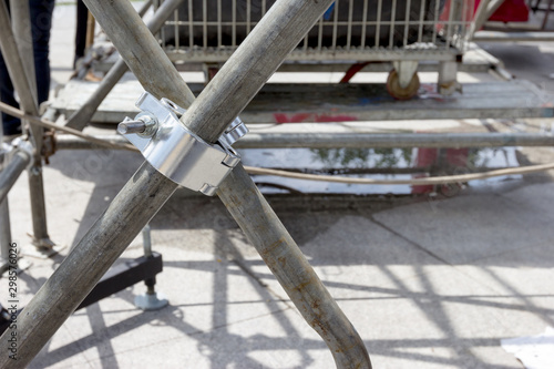 closeup clamp scaffolding