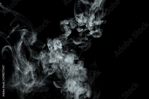 Abstract powder or smoke isolated on black background