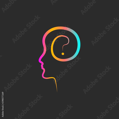 question sign in head