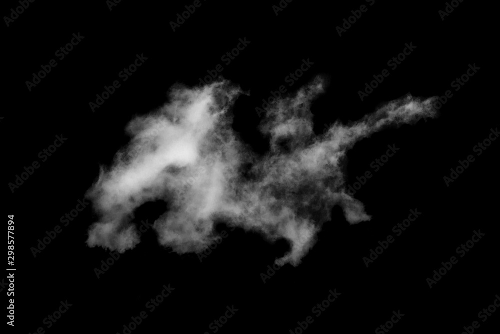 Cloud isolated on black background,Textured Smoke,Abstract black