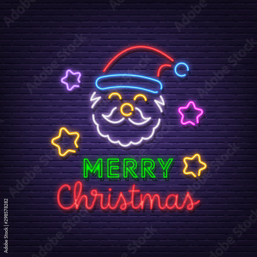 santa claus neon signboard