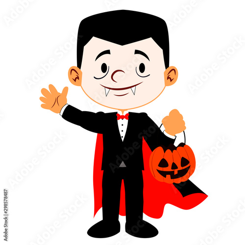 niño disfrazado de vampiro