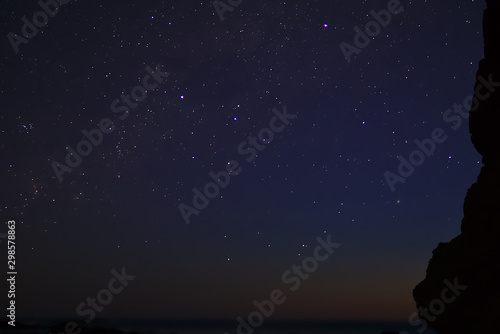 Stars sprinkled on dark night sky