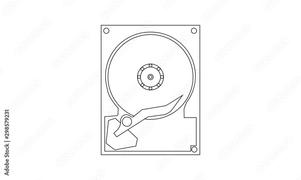 Hard disk icon for computer storage Hard disk icon for computer storage