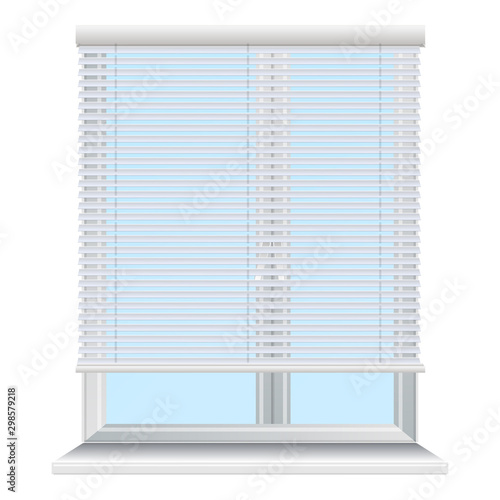 Metal window jalousie icon. Cartoon of metal window jalousie vector icon for web design isolated on white background