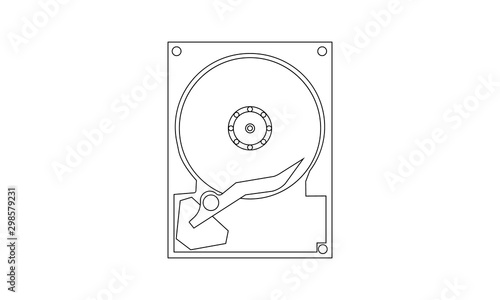 Hard disk icon for computer storage