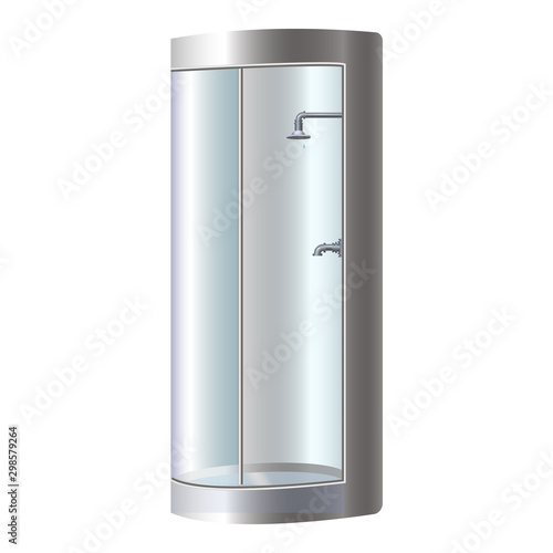 Shower stall icon. Cartoon of shower stall vector icon for web design isolated on white background