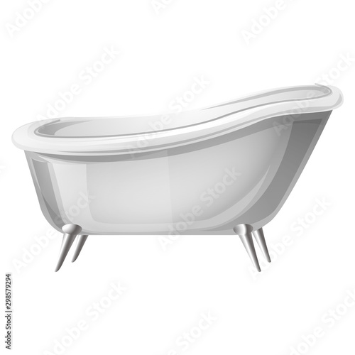 Retro bathtub icon. Cartoon of retro bathtub vector icon for web design isolated on white background