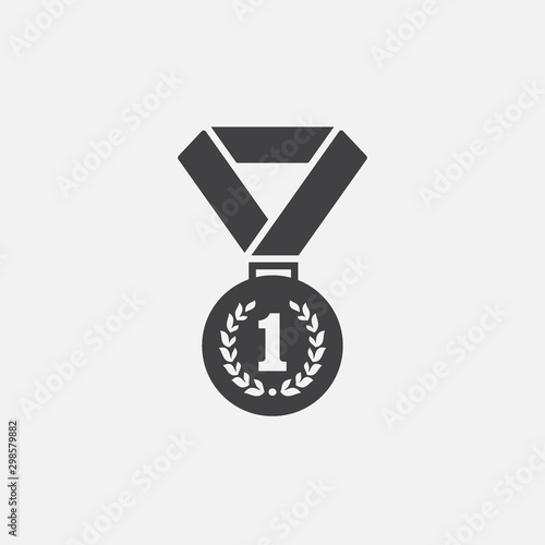 medal logo Template vector illustration icon design, medal for first place icon, medal flat icon illustration, champions medal icon illustration, award logo