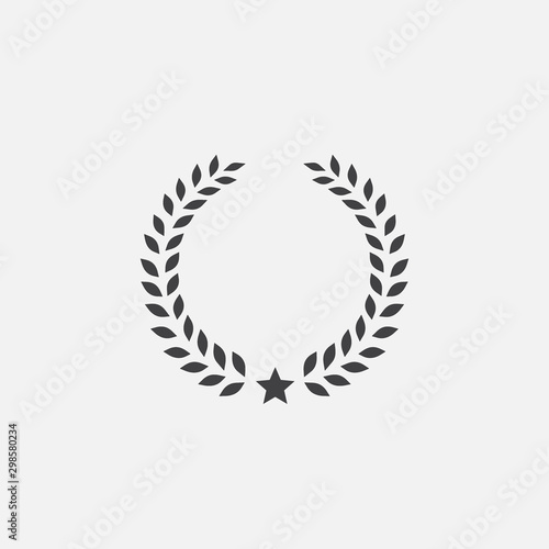 Laurel Wreath floral heraldic element, Heraldic Coat of Arms decorative logo illustration, Vector art and illustration of laurel wreath, Branches of olives, symbol of victory,