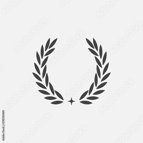 Laurel Wreath floral heraldic element, Heraldic Coat of Arms decorative logo illustration, Vector art and illustration of laurel wreath, Branches of olives, symbol of victory,