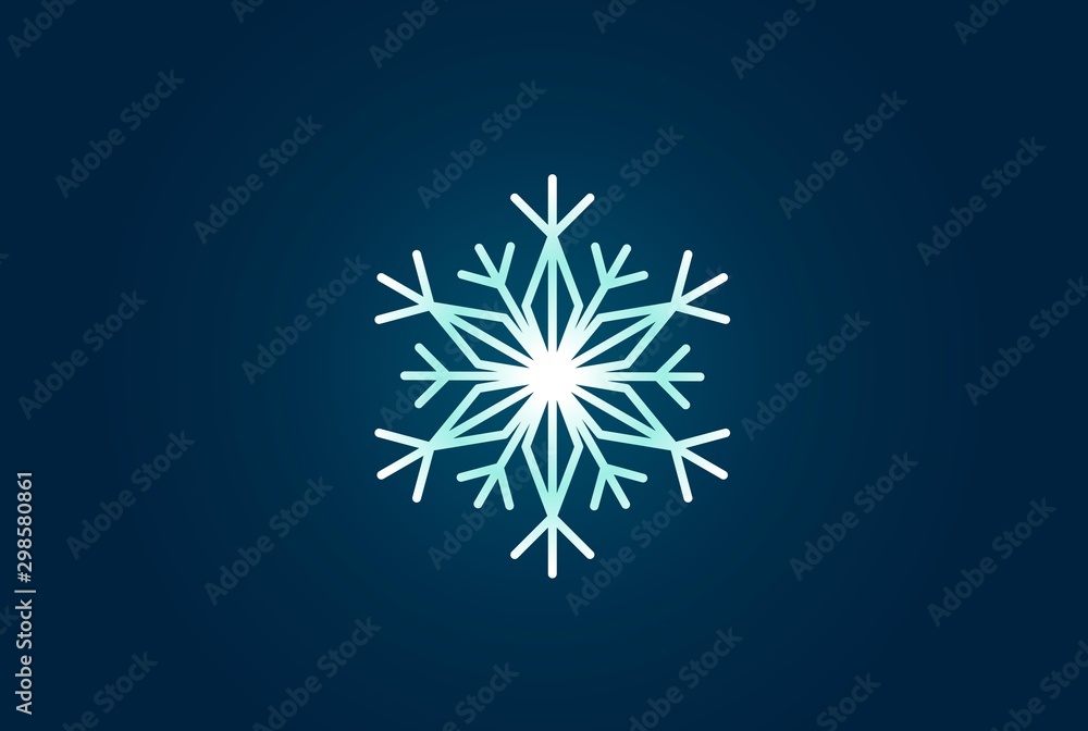 Geometric winter snowflake pattern christmas logo design Geometric winter snowflake pattern christmas logo design