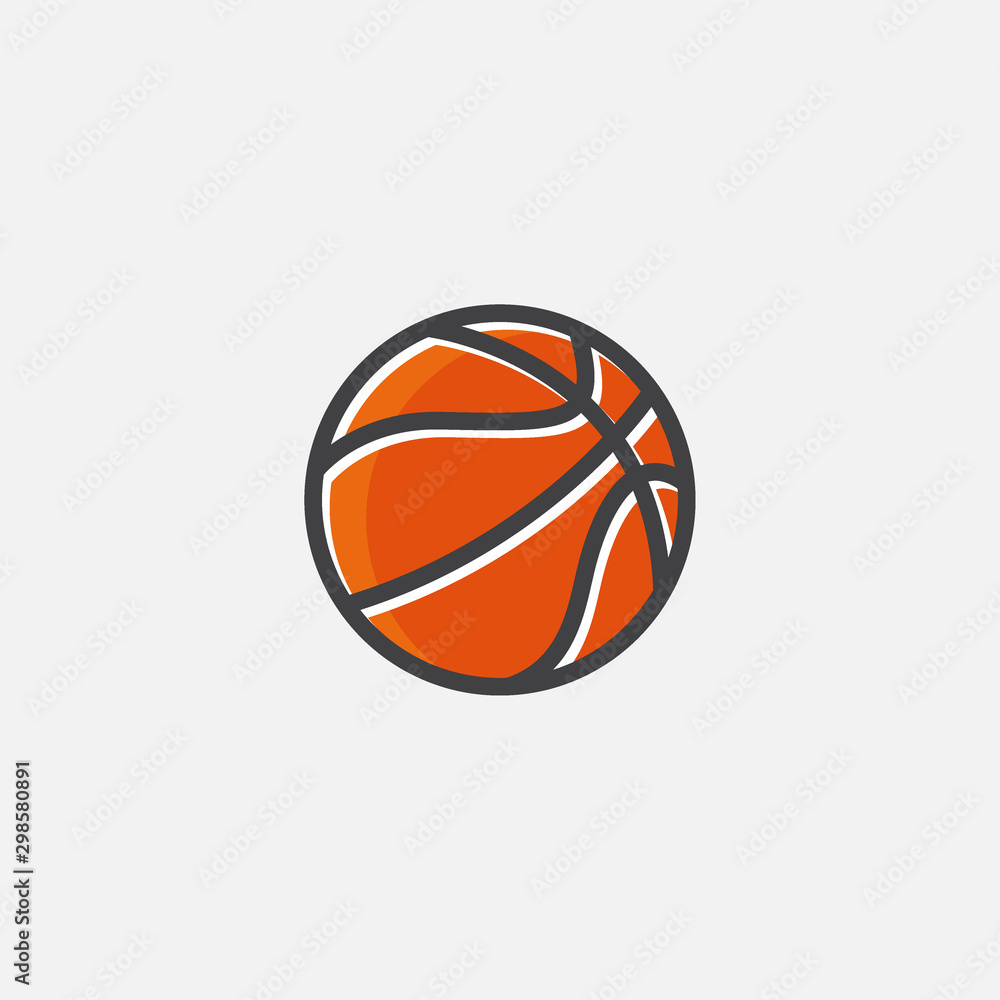 Simple element illustration from basketball, Basketball ball sign icon symbol design, Basketball ball icon, Flat vector illustration basketball ball