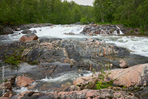 River landscape in Ånderdalen National Park on the Senja Island, Troms county, Norway