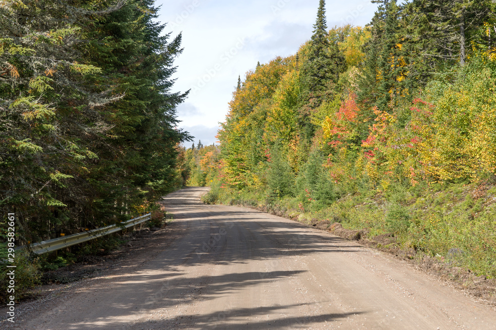 Empty road through the Mont Tremblant National Park. Quebec. Canada Empty road through the Mont Tremblant National Park. Quebec. Canada