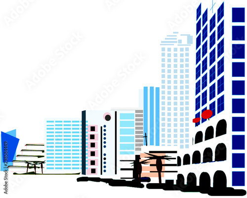 illustration of city in background