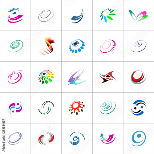 Design elements set. Abstract color icons.