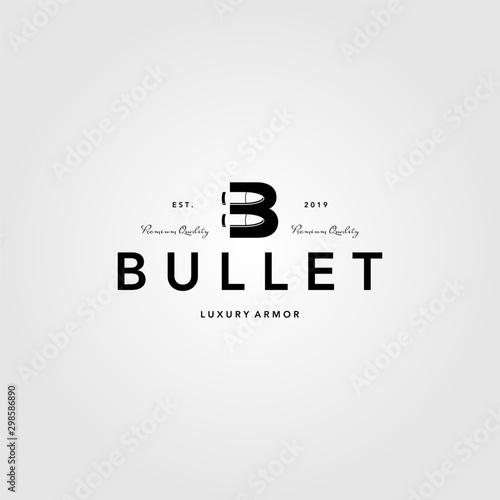 vintage bullet logo letter b creative vector illustration