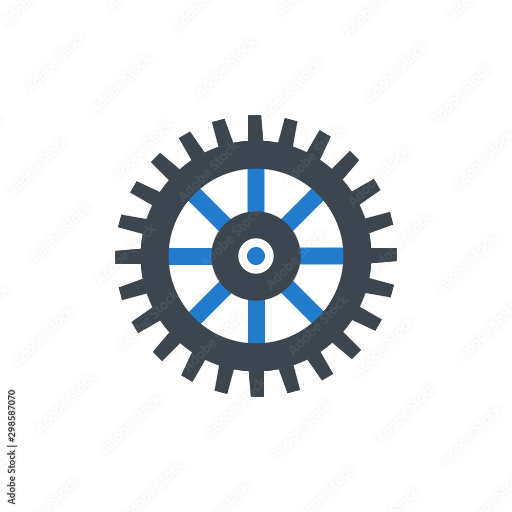 Color gear icon illustration with white background Color gear icon illustration with white background