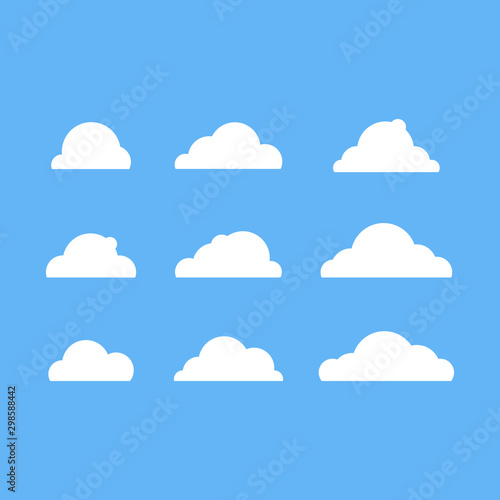 Flat cloud vector set.EPS 10.