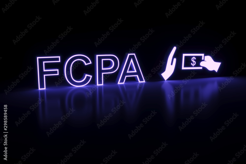 FCPA neon concept self illumination background 3D illustration FCPA neon concept self illumination background 3D illustration