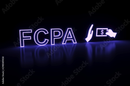 Картината върху платно FCPA neon concept self illumination background 3D illustration