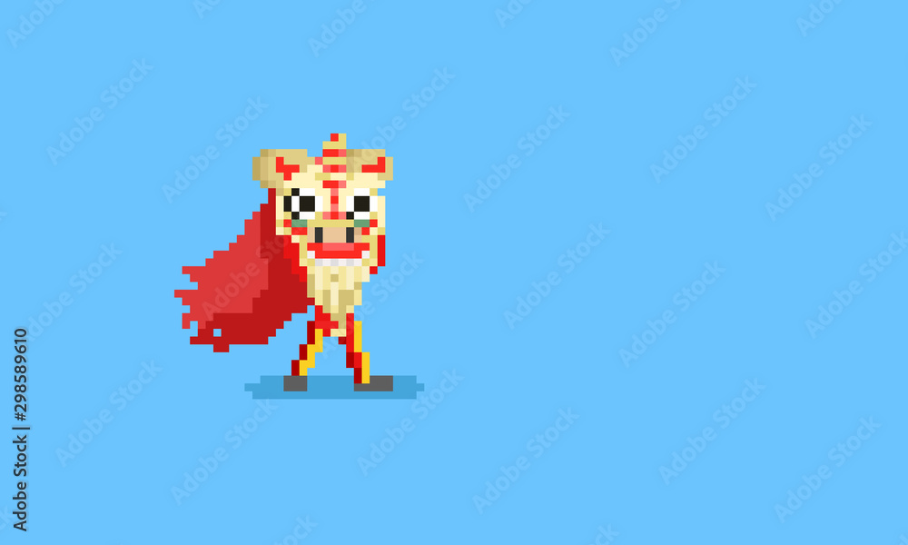 Pixel boy with Chinese doll head.8bit. Pixel boy with Chinese doll head.8bit.
