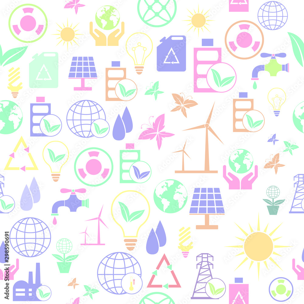ecology seamless pattern background icon.