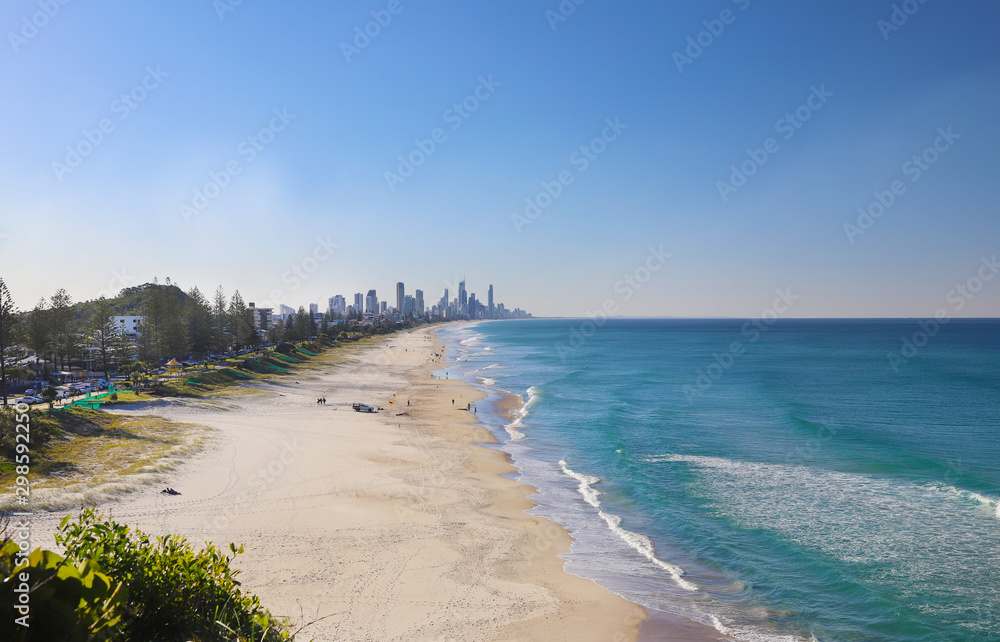 View over Gold Coast beaches in Australia