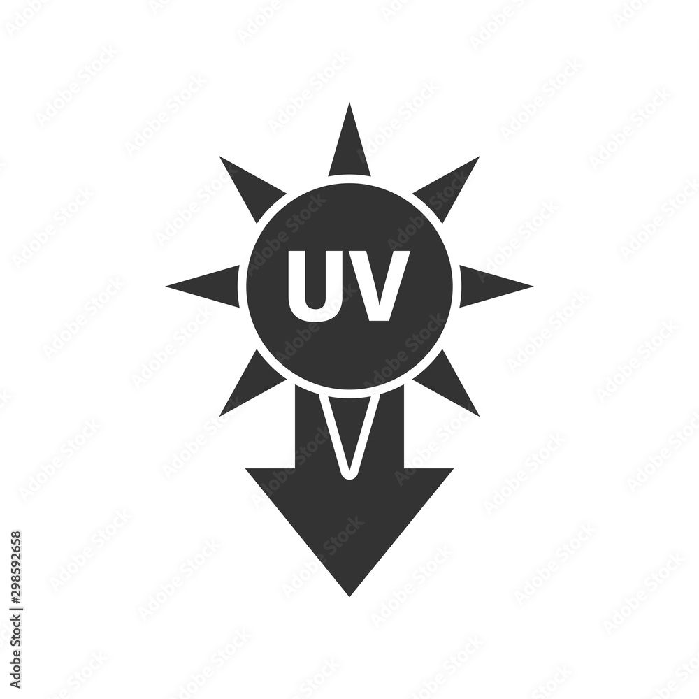 UV radiation icon in flat style. Ultraviolet vector illustration on white isolated background. Solar protection business concept. UV radiation icon in flat style. Ultraviolet vector illustration on white isolated background. Solar protection business concept.